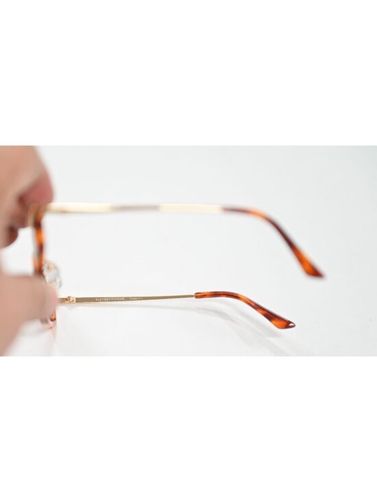 Eleventh Hour Polarized Slim Metal Aviator Sunglasses in Tortoise frame 11.1 main image 4